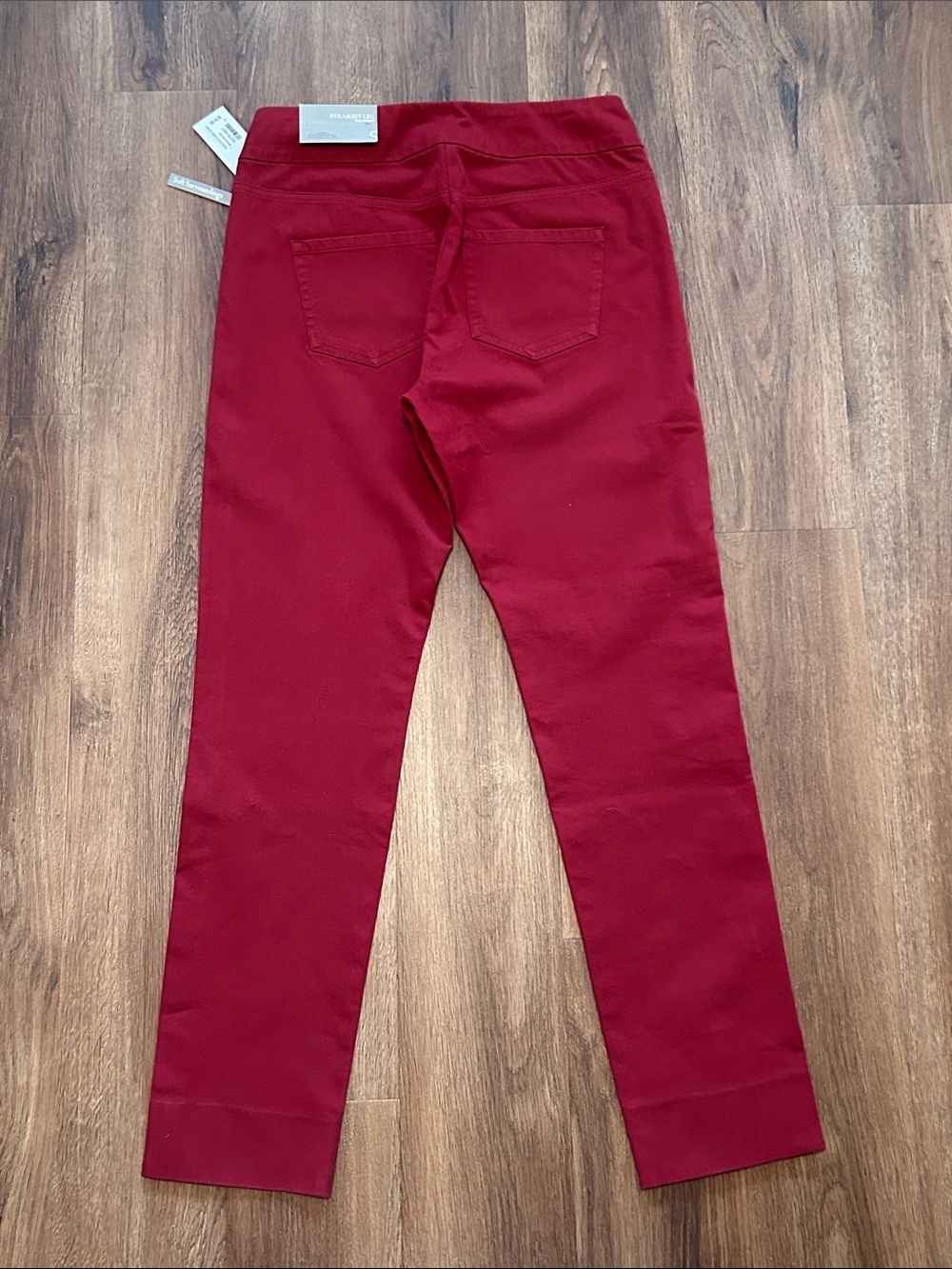 NWT Soft Surroundings Stretch Straight Leg Full Length Red Pants S Small 8/9 - Picture 2 of 2